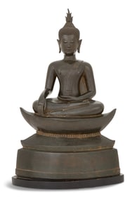 Thai Patinated Bronze Figure of a Seated Buddha