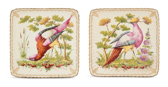 Pair of English Porcelain Trays