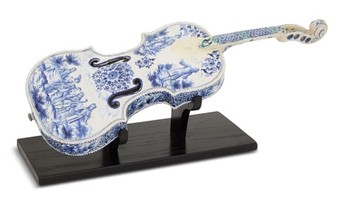 Rare Dutch Life-Sized Delft Violin