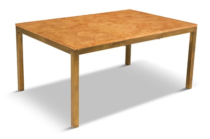 Steel and Burlwood Expandable Dining Table