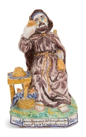 French Faience Figure of a Monk