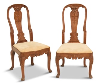 Pair of Continental Mahogany Side Chairs