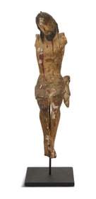 Carved and Painted Wooden Corpus Christi
