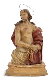 Italian Painted Wood "Christ of Pity"