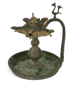 Persian Bronze Oil Lamp in the Seljuk Style