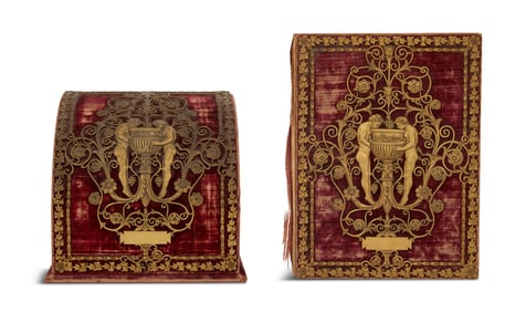 Gilt-Bronze and Velvet Letter Box and Album