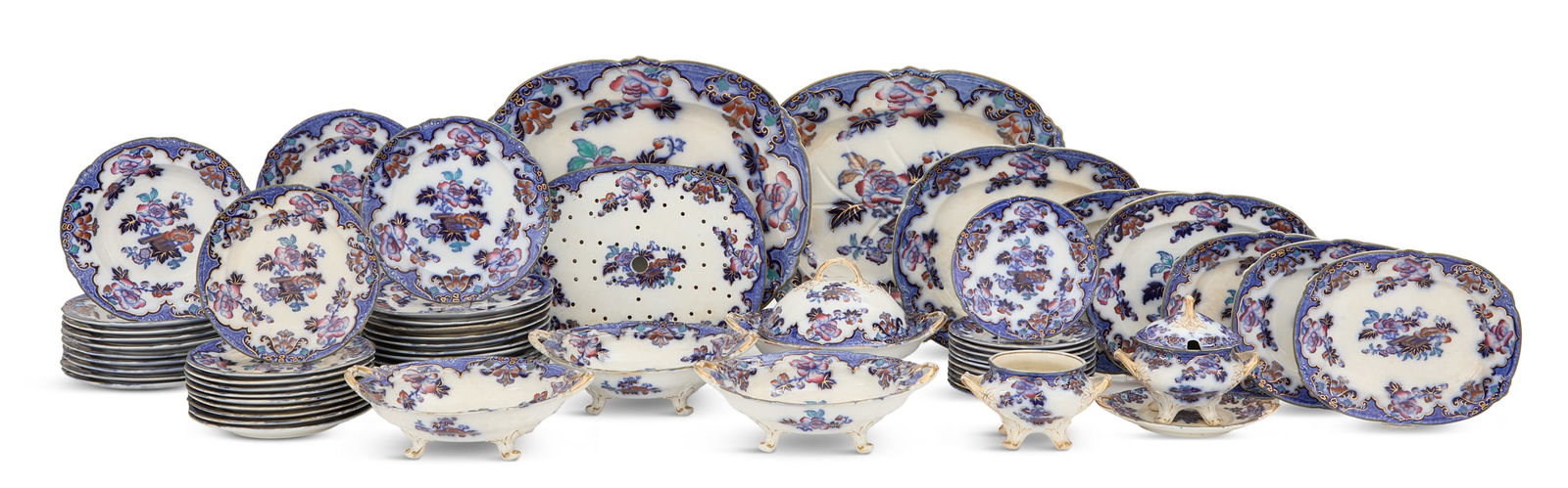 Extensive Flow Blue Partial Dinner Service (1 of 3)