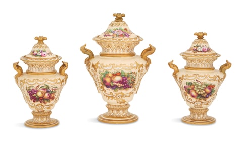 Porcelain Three-Piece Garniture Set