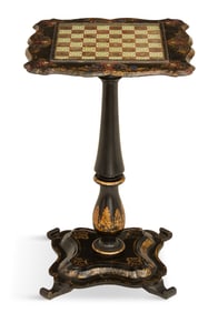 Victorian Papier-Mache and Lacquered Game Table