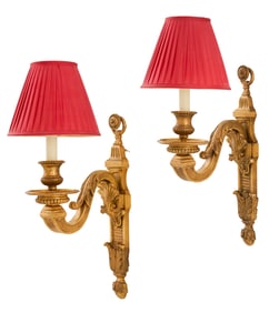 Pair of Gilt-Bronze Sconces