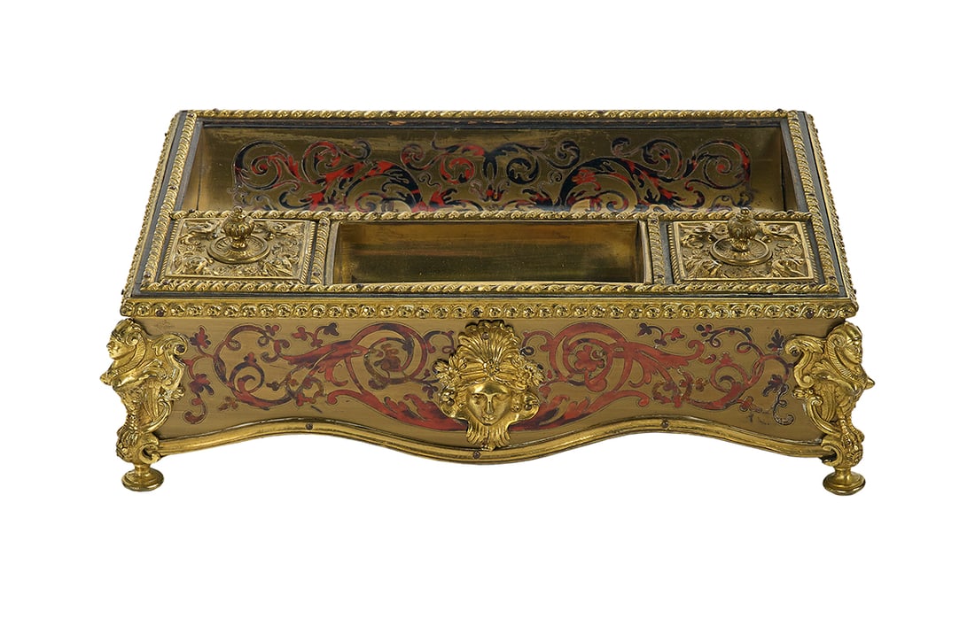 French Gilt-Bronze and Boullework Encrier (1 of 2)