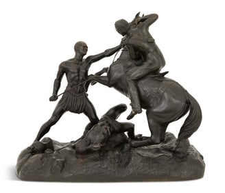 British Bronze of a Battle of the Anglo-Zulu War