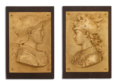 Two French Neo-Grec Bas-Relief Plaques