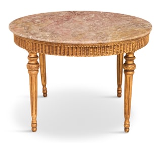 Giltwood and Marble-Top Center Table