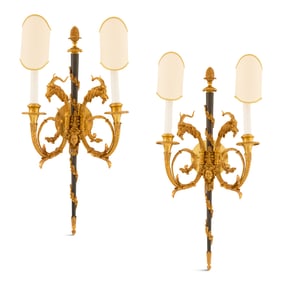 Pair of French Bronze Sconces in the Empire Taste