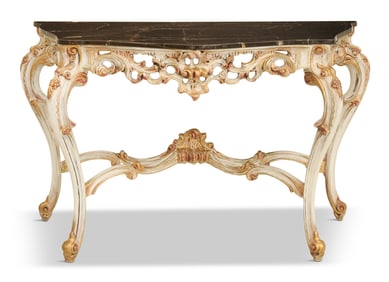 Parcel-Gilt and Marble-Top Console Table