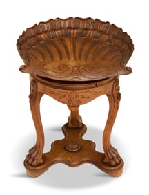 Venetian Carved Walnut Grotto Stool
