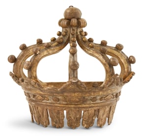 Italian Carved and Silver-Gilt Wooden Corona