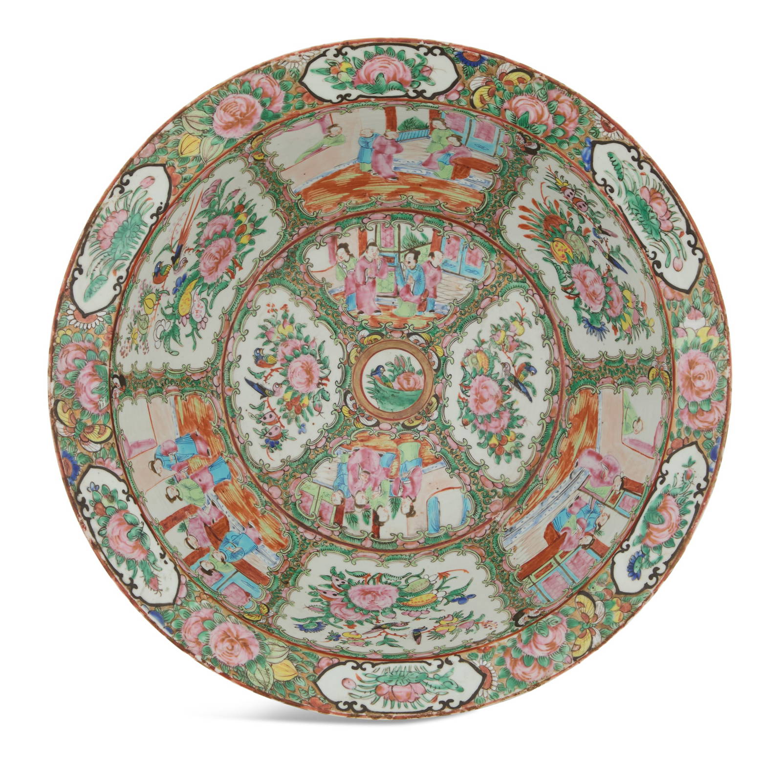 Chinese Rose Medallion Porcelain Wash Basin