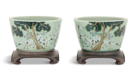 Pair of Chinese Export Jardinieres