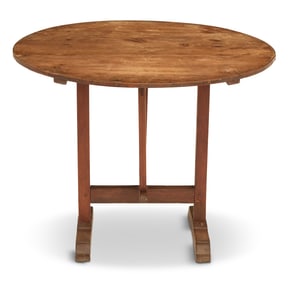 French Provincial Pine and Oak Wine-Tasting Table