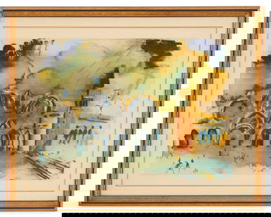 Salvador Dali (Spanish, 1904-1989): Salvador Dali(Spanish, 1904-1989)"Venise"color lithograph on paperpencil-signed and signed in plate lower right, numbered "10/250" lower left.Float-mounted, matted, glazed and framed.sheet 22-3/4" x 3