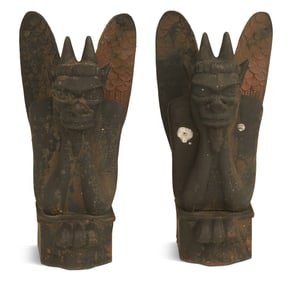 Pair of Cast-Iron Gargoyles
