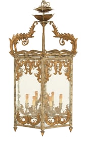 Silver-and-Gold-Gilt Metal Baroque-Style Lantern