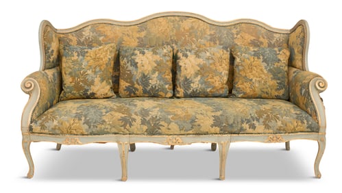 Venetian Polychrome and Parcel-Gilt Sofa