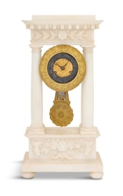French Marble Portico Clock