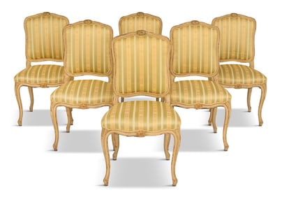 Suite of Six Louis XV-Style Side Chairs
