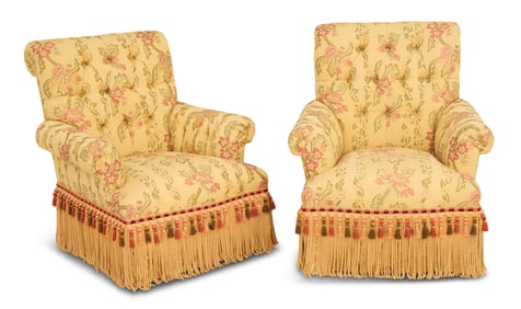Pair of Custom Club Chairs