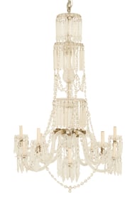 English Cut-Glass Gasolier