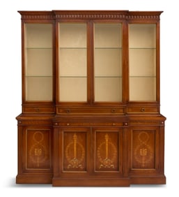 Mahogany and Polychrome Breakfront