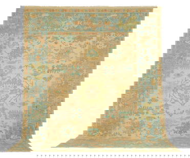 Turkish Angora Oushak Carpet: Turkish Angora Oushak Carpet12' 2" x 14' 10"