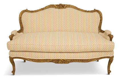 Louis XV-Style Giltwood Settee