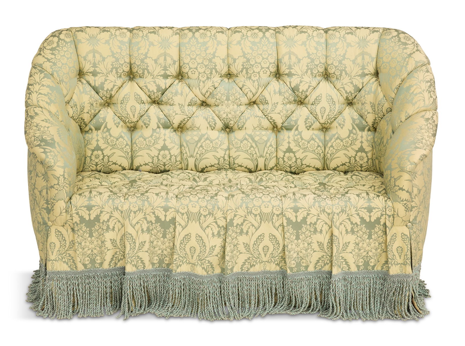 Custom Silk-Upholstered Settee (1 of 3)