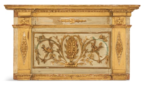 French Painted and Giltwood Supraporte