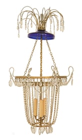 Swedish Brass and Crystal Hall Lantern