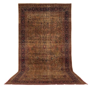 Antique Persian Lavar Kerman Carpet