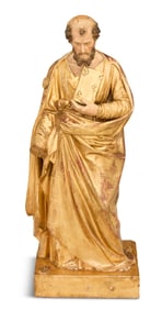 Large Parcel-Gilt Sanctuary Figure of St. Paul
