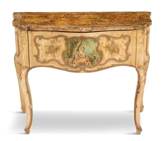 Italian Polychrome Console Table