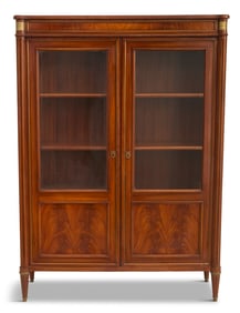 French Double-Door Mahogany Bibliotheque
