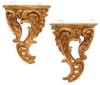 Pair of French Giltwood Brackets