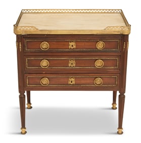 Louis XVI-Style Marble-Top Side Table