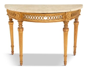 Louis XVI Giltwood and Marble-Top Console Table