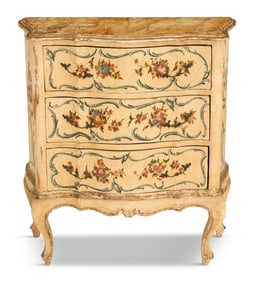 Venetian Polychrome and Faux Marbre Commode