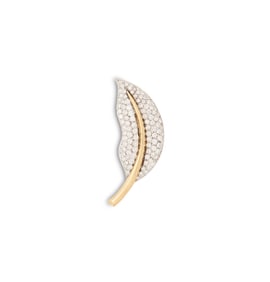 Diamond Leaf Brooch