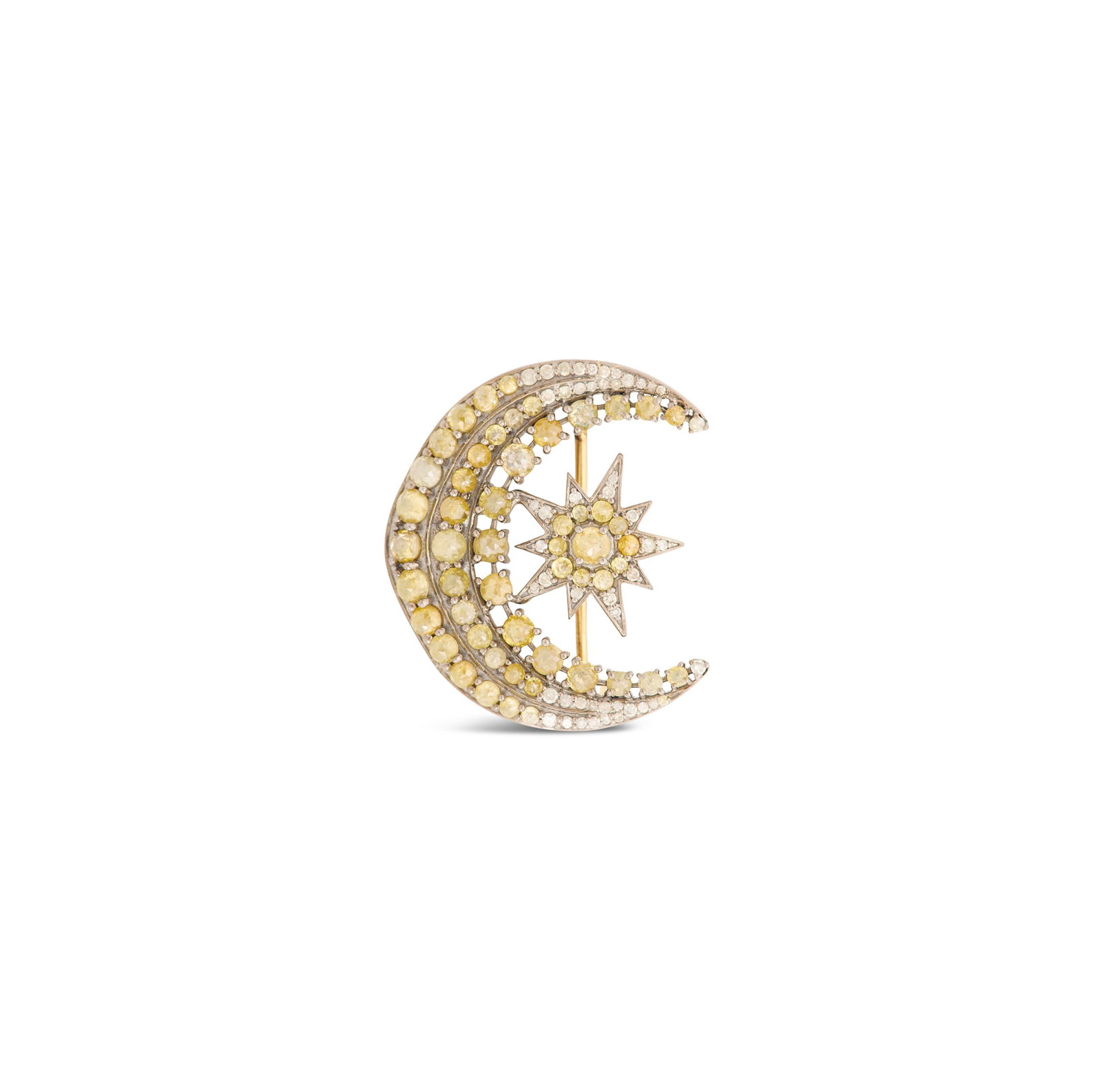 Diamond Crescent Brooch (1 of 1)