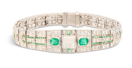 Diamond and Emerald Bracelet